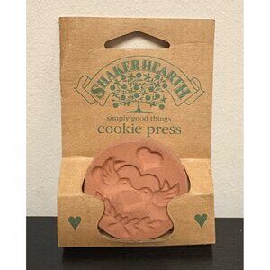 Shaker Hearth Terracotta Cookie Press Doves Design 1996 Rowoco Wilton Industries